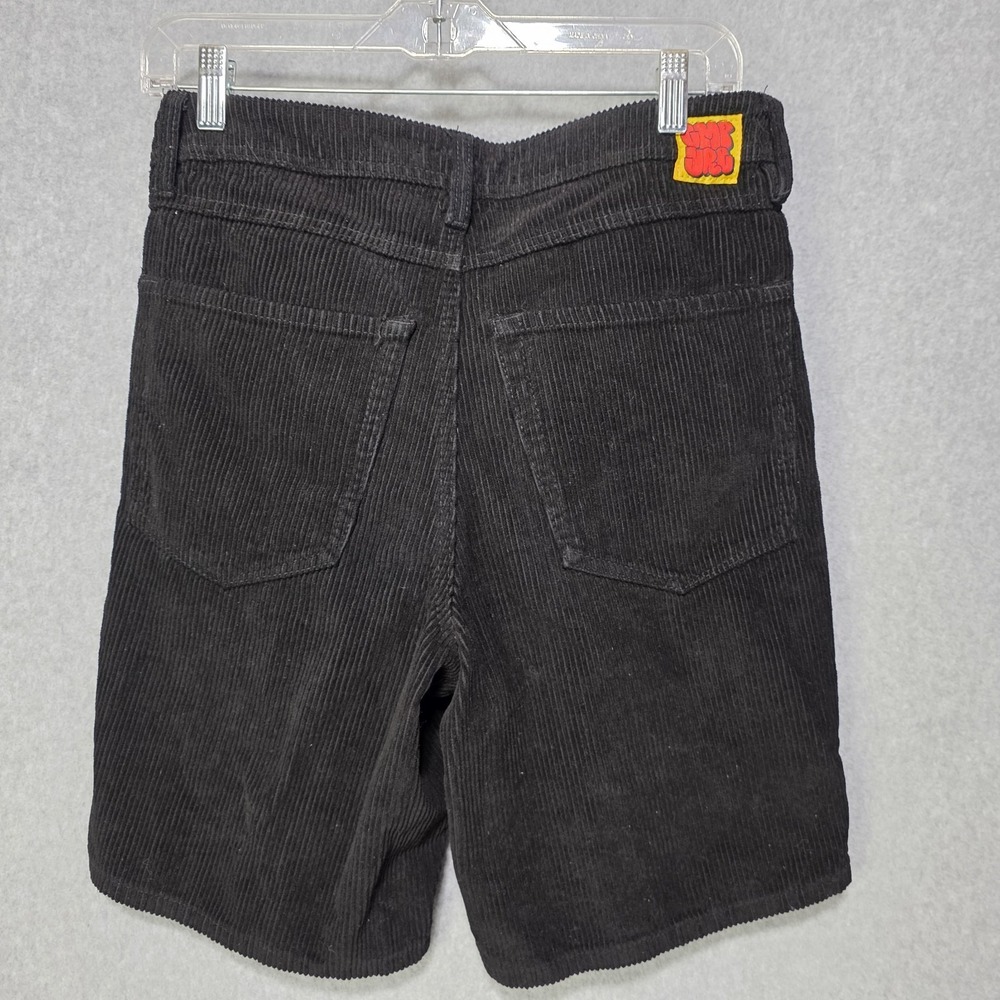 Empyre Relax Corduroy Shorts Men's 28 Black Loose Baggy Skater Trendy Y2K - Picture 2 of 8